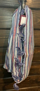 Theodora & Callum Away We Go Cowl Scarf with Tassel Fringe 36x18 Color Blue - Picture 1 of 6