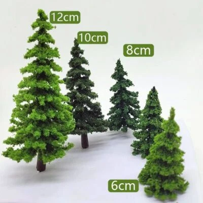 10PC 4-12CM Season Trees HO/OO Scale Pine Miniatures Lot Garden Plants Scenery - Image 1 of 4