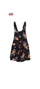 H&M Women's Romper/Jumpsuit Black/Floral Patterned Playsuit Size 6