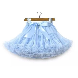 Skirts Solid Fluffy Tulle Princess Ball Gown Kids Ballet Party Performance Dress - Picture 1 of 39
