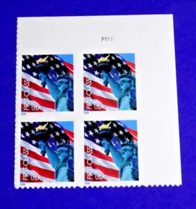 US 3966 STATUE OF LIBERTY & FLAG ND (39c) PLATE# BLOCK OF 4 STAMPS MNH/SA NICE!! - Picture 1 of 1