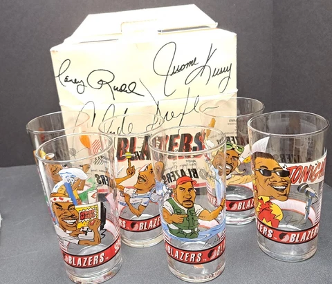 Portland Trail Blazers Vintage 92-93 Dairy Queen Collector Glasses - set of 6 Cover