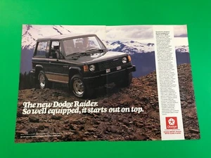 1986 1987 DODGE RAIDER VINTAGE PRINT AD ADVERTISEMENT 2 PAGE - Bild 1 von 1