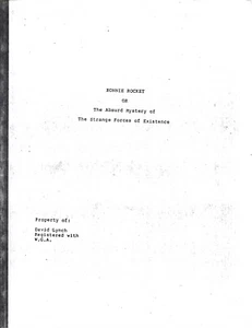 DAVID LYNCH SCRIP RONNIE ROCKET - Picture 1 of 6