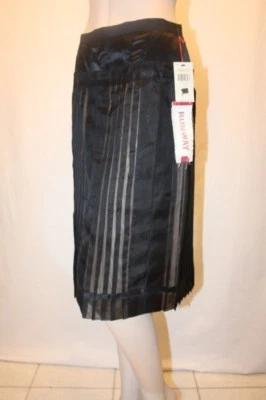 NUEVA FALDA BCBG PASARELA NEGRA SEDA PLISADA HASTA LA RODILLA FZZ31398/SK77 TALLA 10 Foto 1 de 4