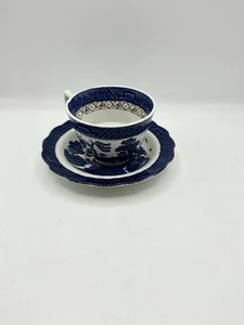 Booths Real Old Willow A8025 Cup & Saucer Set - Blue & White - Made in England - Picture 1 of 24