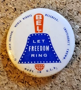 Vintage 1960 "LET FREEDOM RING" 1 1/2" Pinback Button....NOS...Rare Find!! - Picture 1 of 1