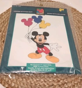 Mickey Unlimited Cross Stitch Kit Mickey With Balloons Craft Embroidery - Picture 1 of 2