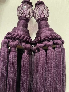 Decorative Purple Tassels Pair Curtain Home Decor - Picture 1 of 3
