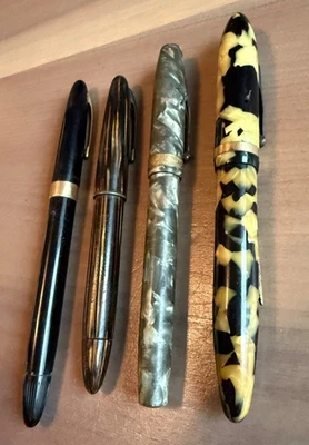 LOTE Pluma Estilográfica Sheaffer Balance Gran Tamaño en Perla Negra y Amarilla - 14k Nuevo en Caja (*) Foto 1 de 4