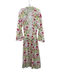 Weiche Umrandung Blumen Maler Morgenmantel Medium mit Krawatte und Taschen - Bild 1 von 4