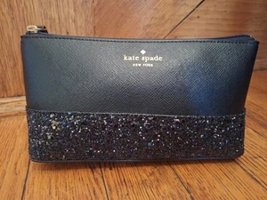 Kate Spade New York All That Glitters Small Black Cosmetic Bag - Picture 1 of 13