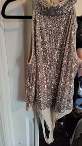 Women's Cable And Gauge. Body Suit. Gold Sequence. Party. - Picture 1 of 11