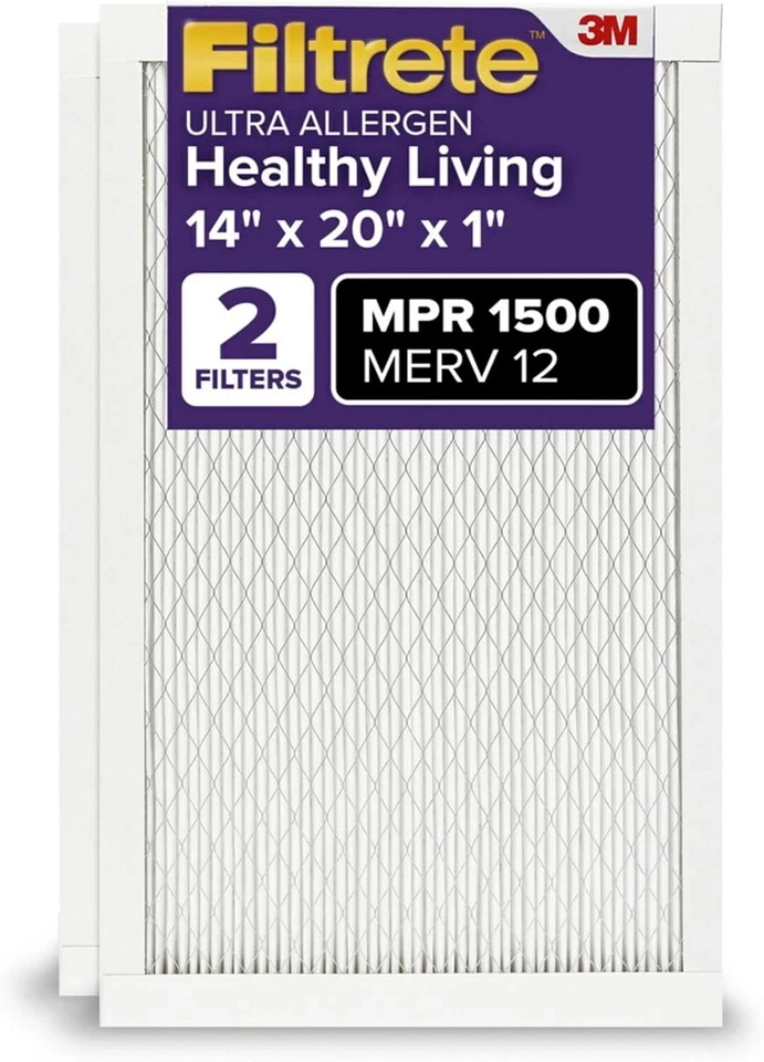 Filtrete 14x20x1 AC Furnace Air Filter, MERV 12, MPR 1500, 2 PACK (790G) - Image 1 of 4