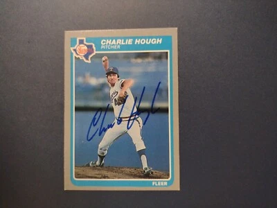 1985 Fleer Charlie Hough Autograph Card - Image 1 of 2