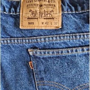 Vintage Levi's 505 Orange Tab 1992 Herren Größe 42 x 32 Medium Wash Denim Jeans - Bild 1 von 10