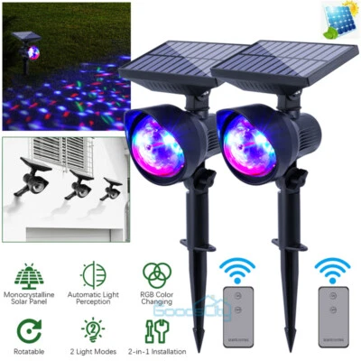 Solar Christmas RGB Star Projector Outdoor LED Moving Laser Light Landscape Lawn - Image 1 of 4