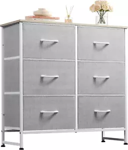 Fabric Dresser for Bedroom, 6 Drawer Double Dresser, Storage Tower with Fabric B - Picture 1 of 12