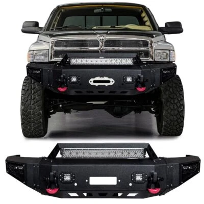Vijay Fit 1994-2002 Dodge Ram 1500/2500/3500 Front Bumper with Light and D-Rings Foto 1 de 4