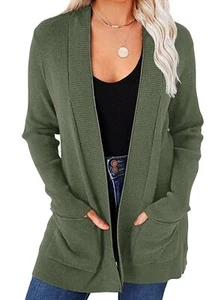 MEROKEETY Women's 2025 Fall Open Front Waffle Knit Cardigan Long Sleeve Cozy ... - Picture 1 of 6