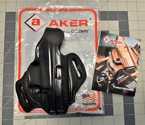 Aker® Leather 168 FlatSider™ XR12 RH Black OWB Belt Holster, SPRINGFIELD XD 4" - Picture 1 of 19