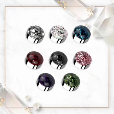 Piercings microdérmicos 16GA internamente roscados cúpula brillante circonita cúpula ancla dérmica superior Foto 1 de 4