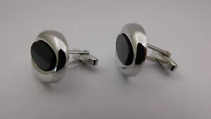 gemelli In argento pietra massiccio vintage stone cufflinks solid silver GE4 - Foto 1 di 7
