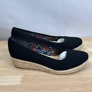 LifeStride Karma Espadrilles Slip-On- Black Canvas- Size 11 M- NIB - Picture 1 of 10
