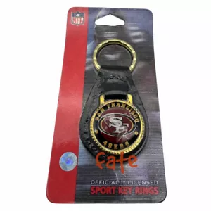 Portachiavi sportivo in similpelle con logo San Francisco 49ers - Foto 1 di 2