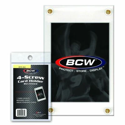 (50 Count Lot) BCW 4-Screw Screw-Down Recessed Trading Card Holder Regular 20pt - Image 1 of 4