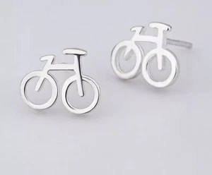Beautiful S925 Sterling Silver Bicycle Earrings - Picture 1 of 5