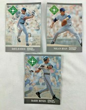 3 Fleer Great Performances 1991 Baseball Nolan Ryan-Dave Justice-Barry Bonds