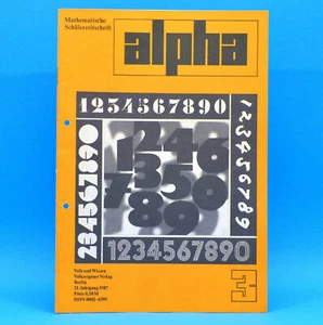 Alpha 3 von 1987 Mathematische Schülerzeitschrift Mathematik Mathe Logik S1 - Imagen 1 de 1