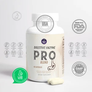 Digestive Enzyme Pro Blend filled with probiotics for a healthy gut, made in USA - Picture 1 of 17