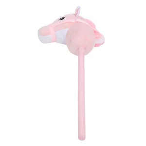 Hobby Horse Stick Toy 70cm Plush And PVC Cartoon Plush Hobby Horse Pink - Picture 1 of 23