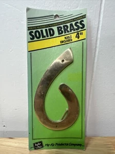 Solid Brass 4” Decorative House Numbers #6 Free Shipping - Picture 1 of 1