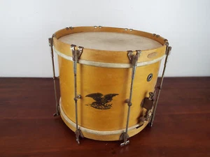 Antike hölzerne Walberg & riesige militärische marschierende Snare Drum WW1 Ära hergestellt in den USA - Bild 1 von 12