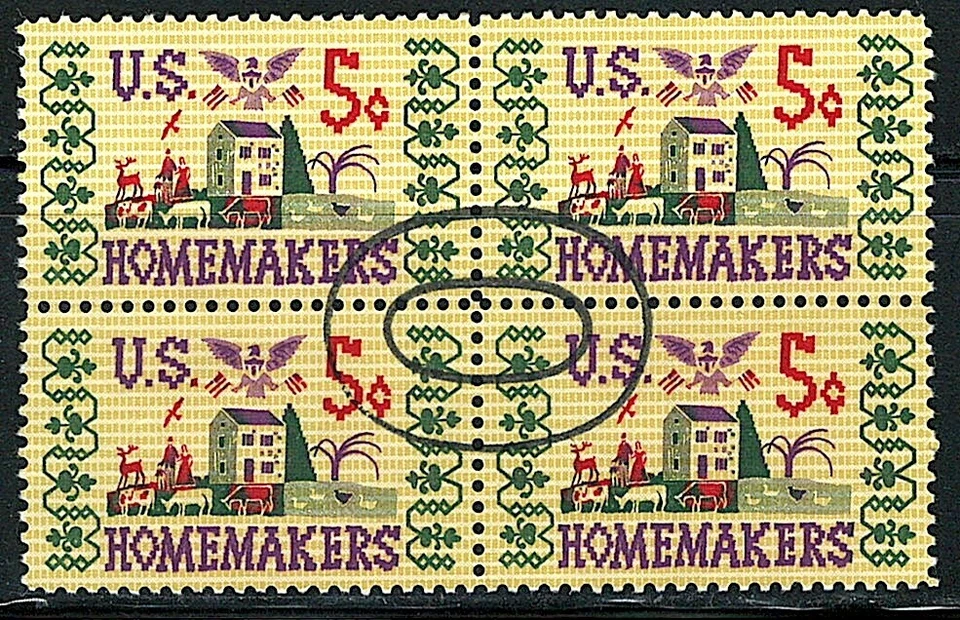 US Block of 4 SON Cancel stamp Scott# 1253, (used) - Image 1 of 1