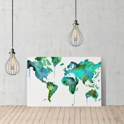 Decorative Canvas Print United Design World Map Wall Décor Ready To Hang - Image 1 of 4