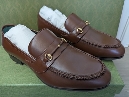 Mocassini eleganti Gucci in pelle (nuovi con scatola taglia USA 11 Made in Italy)