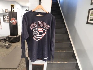USA Rugby BLK Long Sleeve Shirt Large Navy - Picture 1 of 6