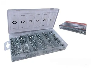 KIT DI DADI PER BULLONI MISURE E DIAMETRI ASSORTITI 500 PEZZI SET FAI DA TE - Foto 1 di 7