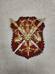 Medieval Coat of Arms Crest - Plaque Wall Hanging - Costume Accessory Prop - Picture 1 of 3