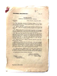 WW I Bulletin #2 Headquarters American Expeditionary Forces - Bild 1 von 3