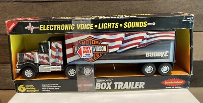 Camión remolque de caja electrónico Buddy L Kenworth 1994 Harley Davidson - #5657 Foto 1 de 4