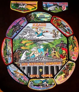 2013 National Scout Jamboree Yucca Council Greek Gods Set w/ Gila Lodge OA Flap - Picture 1 of 2