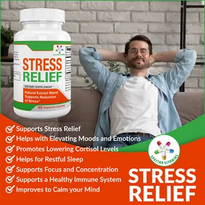 STRESS RELIEF promotes reduction of Stress, Ashwagandha, 60 capsules - Picture 1 of 7