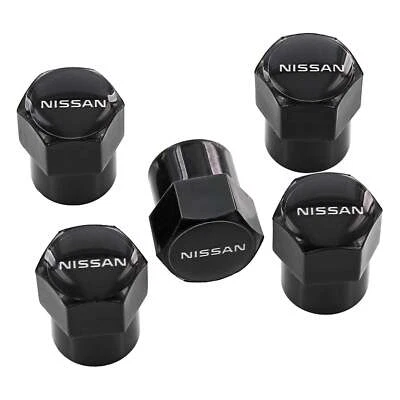 Nissan New Logo Tire Valve Caps Set (Black) - Image 1 of 3
