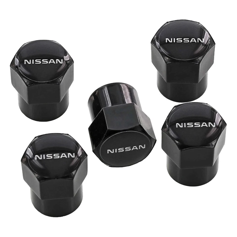 Nissan New Logo Tire Valve Caps Set (Black) - Image 1 of 3