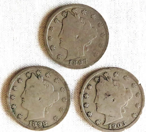 1897, 1898, 1903 Liberty Nickels       (240) Cover